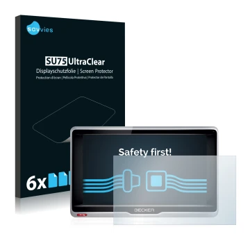 Vorderseite einer Produktverpackung mit dem Markenlogo Savvies. Daneben ist das Gerät Becker Professional 6 LMU mit dem zugehö