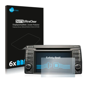 Vorderseite einer Produktverpackung mit dem Markenlogo Savvies. Daneben ist das Gerät Mazda CX-5 2012-2014 Infotainment System
