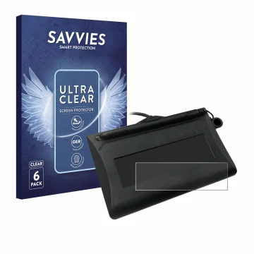 Vorderseite einer Produktverpackung mit dem Markenlogo Savvies. Daneben ist das Gerät Topaz T-LBK460-HSB-R mit dem zugehörigen