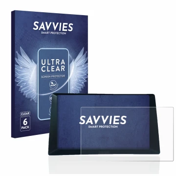 Vorderseite einer Produktverpackung mit dem Markenlogo Savvies. Daneben ist das Gerät Audi A5 8T 2010 MMI 3G High mit dem zuge