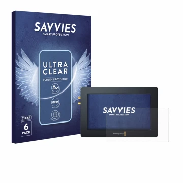 Vorderseite einer Produktverpackung mit dem Markenlogo Savvies. Daneben ist das Gerät Blackmagic Design Blackmagic Video Assis