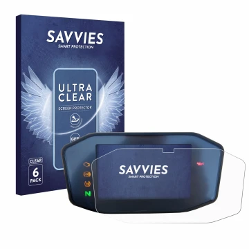 Vorderseite einer Produktverpackung mit dem Markenlogo Savvies. Daneben ist das Gerät KTM 690 Duke 2016 mit dem zugehörigen Di