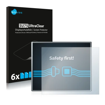 Vorderseite einer Produktverpackung mit dem Markenlogo Savvies. Daneben ist das Gerät Siemens Simatic HMI KTP 400 Basic mit de