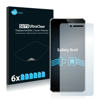 Vorderseite einer Produktverpackung mit dem Markenlogo Savvies. Daneben ist das Gerät Vernee Mars mit dem zugehörigen Displays