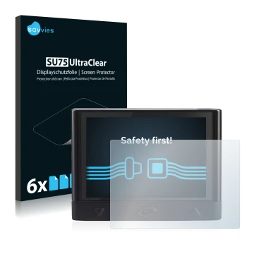 Vorderseite einer Produktverpackung mit dem Markenlogo Savvies. Daneben ist das Gerät Coyote Mini mit dem zugehörigen Displays