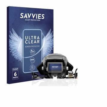 Vorderseite einer Produktverpackung mit dem Markenlogo Savvies. Daneben ist das Gerät KTM 1290 Super Adventure S 2017 Tachoanz