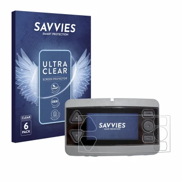 Vorderseite einer Produktverpackung mit dem Markenlogo Savvies. Daneben ist das Gerät Airbus P8GR mit dem zugehörigen Displays