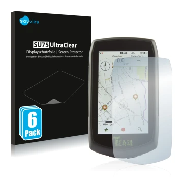 Vorderseite einer Produktverpackung mit dem Markenlogo Savvies. Daneben ist das Gerät A-Rival Teasi One4 mit dem zugehörigen D