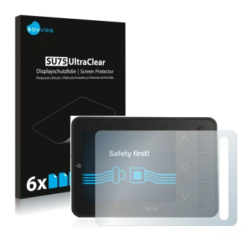 Vorderseite einer Produktverpackung mit dem Markenlogo Savvies. Daneben ist das Gerät ISDT BG-8S mit dem zugehörigen Displaysc