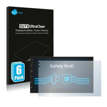 Vorderseite einer Produktverpackung mit dem Markenlogo Savvies. Daneben ist das Gerät Phonocar MediaStation 2Din mit dem zugeh