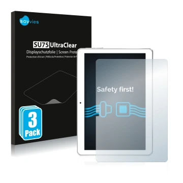 Vorderseite einer Produktverpackung mit dem Markenlogo Savvies. Daneben ist das Gerät Toscido X108 10