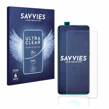 Vorderseite einer Produktverpackung mit dem Markenlogo Savvies. Daneben ist das Gerät Xiaomi Poco F2 Pro mit dem zugehörigen D