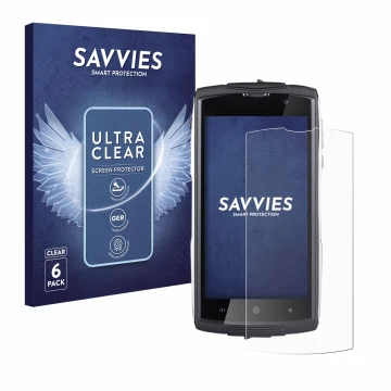 Vorderseite einer Produktverpackung mit dem Markenlogo Savvies. Daneben ist das Gerät GoClever Quantum 500 Steel mit dem zugeh
