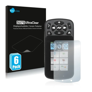 Vorderseite einer Produktverpackung mit dem Markenlogo Savvies. Daneben ist das Gerät Minn Kota I-Pilot Link mit dem zugehörig