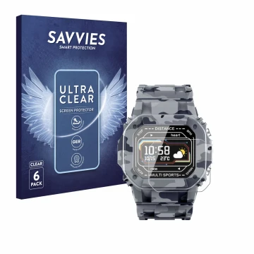 Vorderseite einer Produktverpackung mit dem Markenlogo Savvies. Daneben ist das Gerät JAY-tech SWi2 mit dem zugehörigen Displa