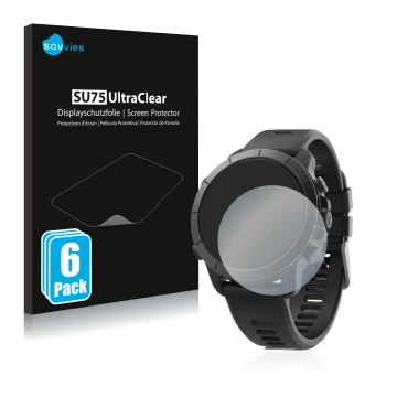 Vorderseite einer Produktverpackung mit dem Markenlogo Savvies. Daneben ist das Gerät Wahoo Elemnt Rival mit dem zugehörigen D