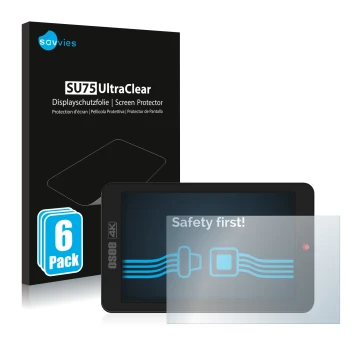 Vorderseite einer Produktverpackung mit dem Markenlogo Savvies. Daneben ist das Gerät Osee G7 mit dem zugehörigen Displayschut