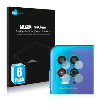 Vorderseite einer Produktverpackung mit dem Markenlogo Savvies. Daneben ist das Gerät Motorola Moto G100 (NUR Kameraschutz) mi