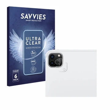 Vorderseite einer Produktverpackung mit dem Markenlogo Savvies. Daneben ist das Gerät Apple iPad Pro 12.9