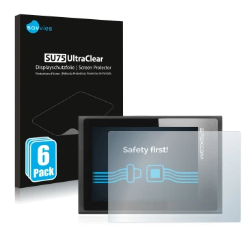 Vorderseite einer Produktverpackung mit dem Markenlogo Savvies. Daneben ist das Gerät Apexcam ‎M80 Air mit dem zugehörigen Dis