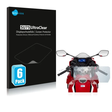 Vorderseite einer Produktverpackung mit dem Markenlogo Savvies. Daneben ist das Gerät Honda CBR650R 2019-2021 mit dem zugehöri