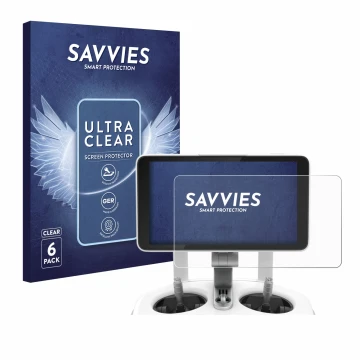 Vorderseite einer Produktverpackung mit dem Markenlogo Savvies. Daneben ist das Gerät DJI Phantom 4 Pro+/Adv+ 5.5
