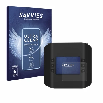 Vorderseite einer Produktverpackung mit dem Markenlogo Savvies. Daneben ist das Gerät ISDT Smart Duo Charger K4 mit dem zugehö