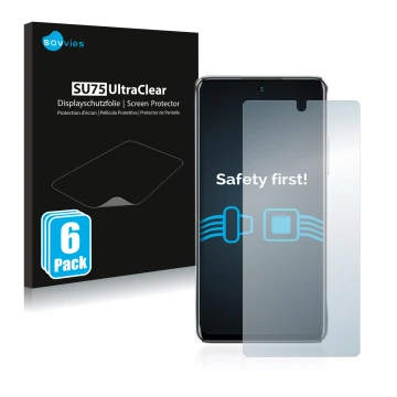 Vorderseite einer Produktverpackung mit dem Markenlogo Savvies. Daneben ist das Gerät Infinix Note 11 Pro mit dem zugehörigen 