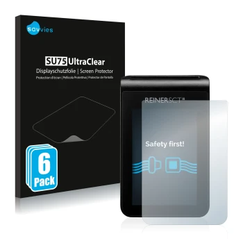 Vorderseite einer Produktverpackung mit dem Markenlogo Savvies. Daneben ist das Gerät REINER SCT tanJack deluxe mit dem zugehö