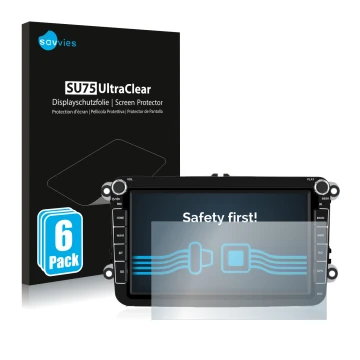 Vorderseite einer Produktverpackung mit dem Markenlogo Savvies. Daneben ist das Gerät Isudar T72 8