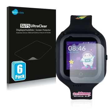 Vorderseite einer Produktverpackung mit dem Markenlogo Savvies. Daneben ist das Gerät SoyMomo Space 2.0 mit dem zugehörigen Di