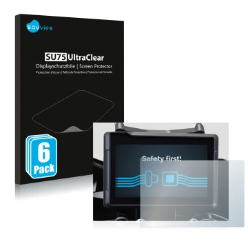 Vorderseite einer Produktverpackung mit dem Markenlogo Savvies. Daneben ist das Gerät KTM 1290 Super Duke GT 2022 TFT 7