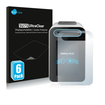 Vorderseite einer Produktverpackung mit dem Markenlogo Savvies. Daneben ist das Gerät Cherry eHealth Terminal ST-1506 mit dem 