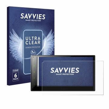 Vorderseite einer Produktverpackung mit dem Markenlogo Savvies. Daneben ist das Gerät Pioneer SPH-DA360DAB mit dem zugehörigen