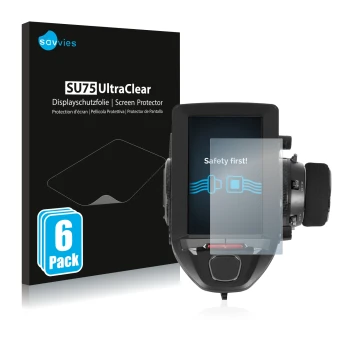 Vorderseite einer Produktverpackung mit dem Markenlogo Savvies. Daneben ist das Gerät Futaba 7PXR mit dem zugehörigen Displays