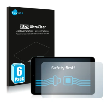 Vorderseite einer Produktverpackung mit dem Markenlogo Savvies. Daneben ist das Gerät Nokia T10 mit dem zugehörigen Displaysch