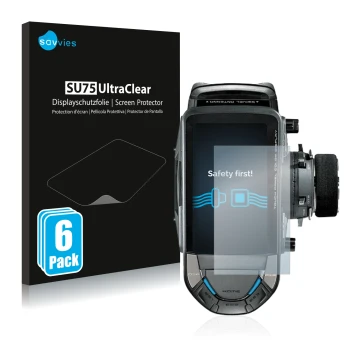 Vorderseite einer Produktverpackung mit dem Markenlogo Savvies. Daneben ist das Gerät Futaba 10PX mit dem zugehörigen Displays