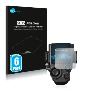 Vorderseite einer Produktverpackung mit dem Markenlogo Savvies. Daneben ist das Gerät DJI RS 3 mit dem zugehörigen Displayschu