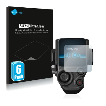 Vorderseite einer Produktverpackung mit dem Markenlogo Savvies. Daneben ist das Gerät DJI RS 3 Pro mit dem zugehörigen Display