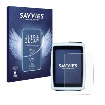 Vorderseite einer Produktverpackung mit dem Markenlogo Savvies. Daneben ist das Gerät Sigma BC 12.0 WL mit dem zugehörigen Dis