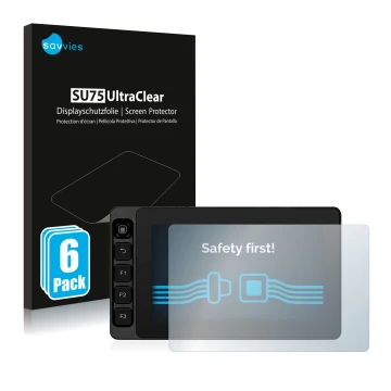 Vorderseite einer Produktverpackung mit dem Markenlogo Savvies. Daneben ist das Gerät SmallHD Ultra 5 mit dem zugehörigen Disp