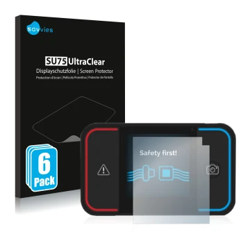Vorderseite einer Produktverpackung mit dem Markenlogo Savvies. Daneben ist das Gerät Saphe Drive Pro mit dem zugehörigen Disp