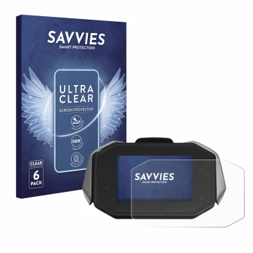 Vorderseite einer Produktverpackung mit dem Markenlogo Savvies. Daneben ist das Gerät MV Agusta Dragster RC TFT mit dem zugehö