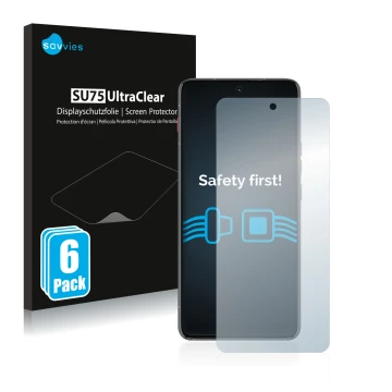 Vorderseite einer Produktverpackung mit dem Markenlogo Savvies. Daneben ist das Gerät Motorola ThinkPhone mit dem zugehörigen 