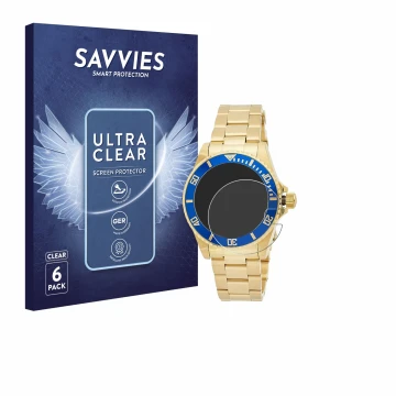 Vorderseite einer Produktverpackung mit dem Markenlogo Savvies. Daneben ist das Gerät Invicta Pro Diver 8930OB (40mm) mit dem 