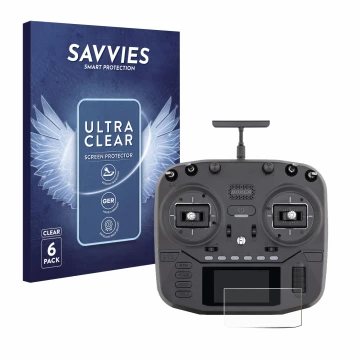 Vorderseite einer Produktverpackung mit dem Markenlogo Savvies. Daneben ist das Gerät Radiomaster Boxer mit dem zugehörigen Di