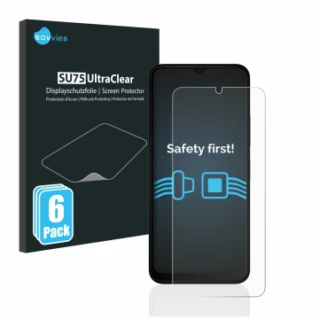 Vorderseite einer Produktverpackung mit dem Markenlogo Savvies. Daneben ist das Gerät Nokia C22 mit dem zugehörigen Displaysch