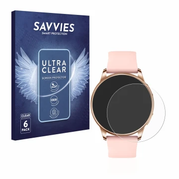 Vorderseite einer Produktverpackung mit dem Markenlogo Savvies. Daneben ist das Gerät Levowatch F2 mit dem zugehörigen Display