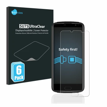 Vorderseite einer Produktverpackung mit dem Markenlogo Savvies. Daneben ist das Gerät Beafon M7 Lite premium mit dem zugehörig
