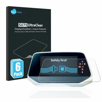 Vorderseite einer Produktverpackung mit dem Markenlogo Savvies. Daneben ist das Gerät Volkswagen ID.5 Digitalcockpit mit dem z